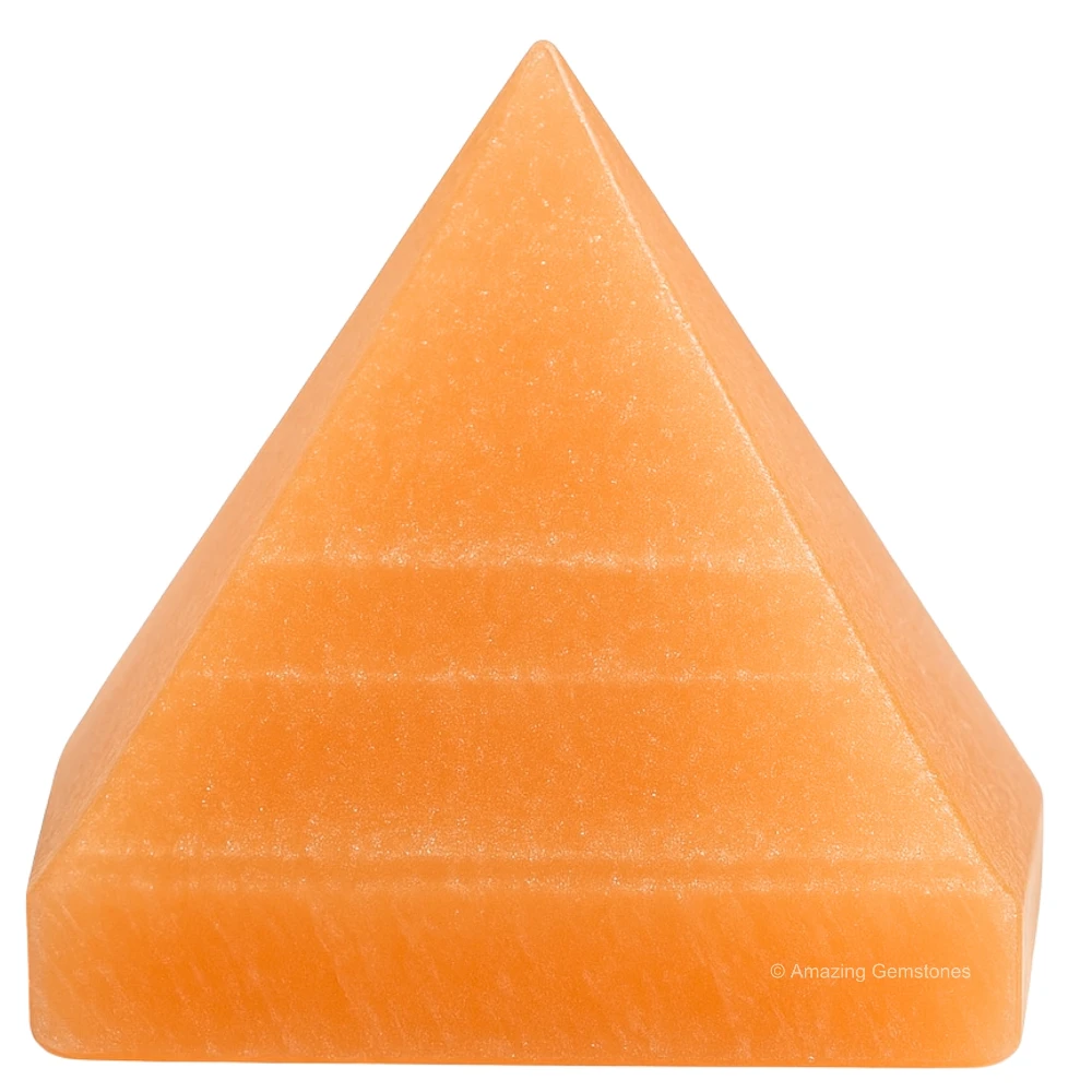 Orange Selenite Pyramid