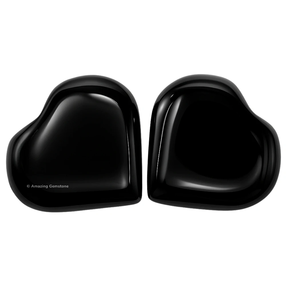 Black Obsidian Heart (Pack of 2)
