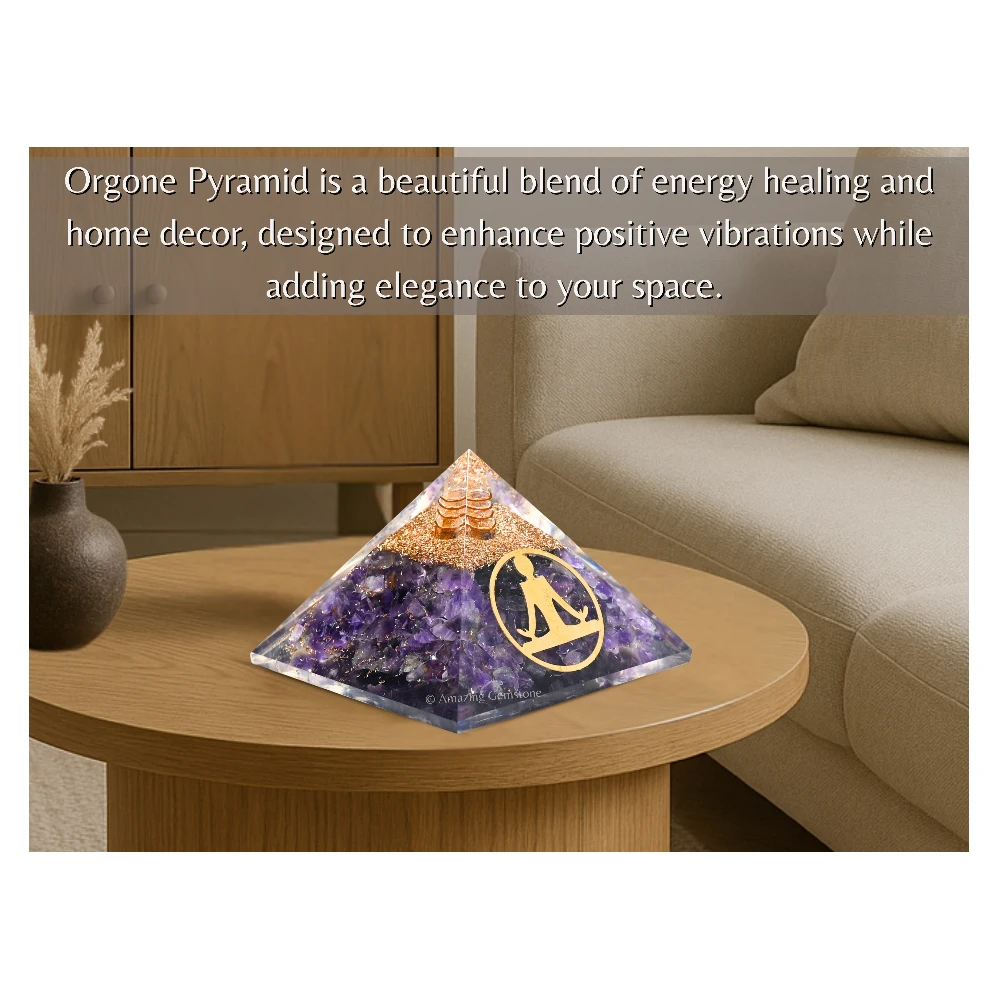 Amethyst Orgone Pyramid - Buddha