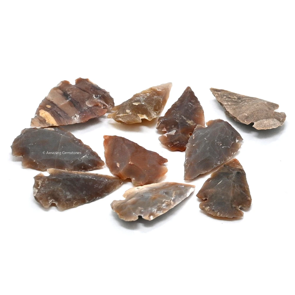 Fancy Jasper Crystal Arrowhead - 1" to 1.5" (10 Pieces)