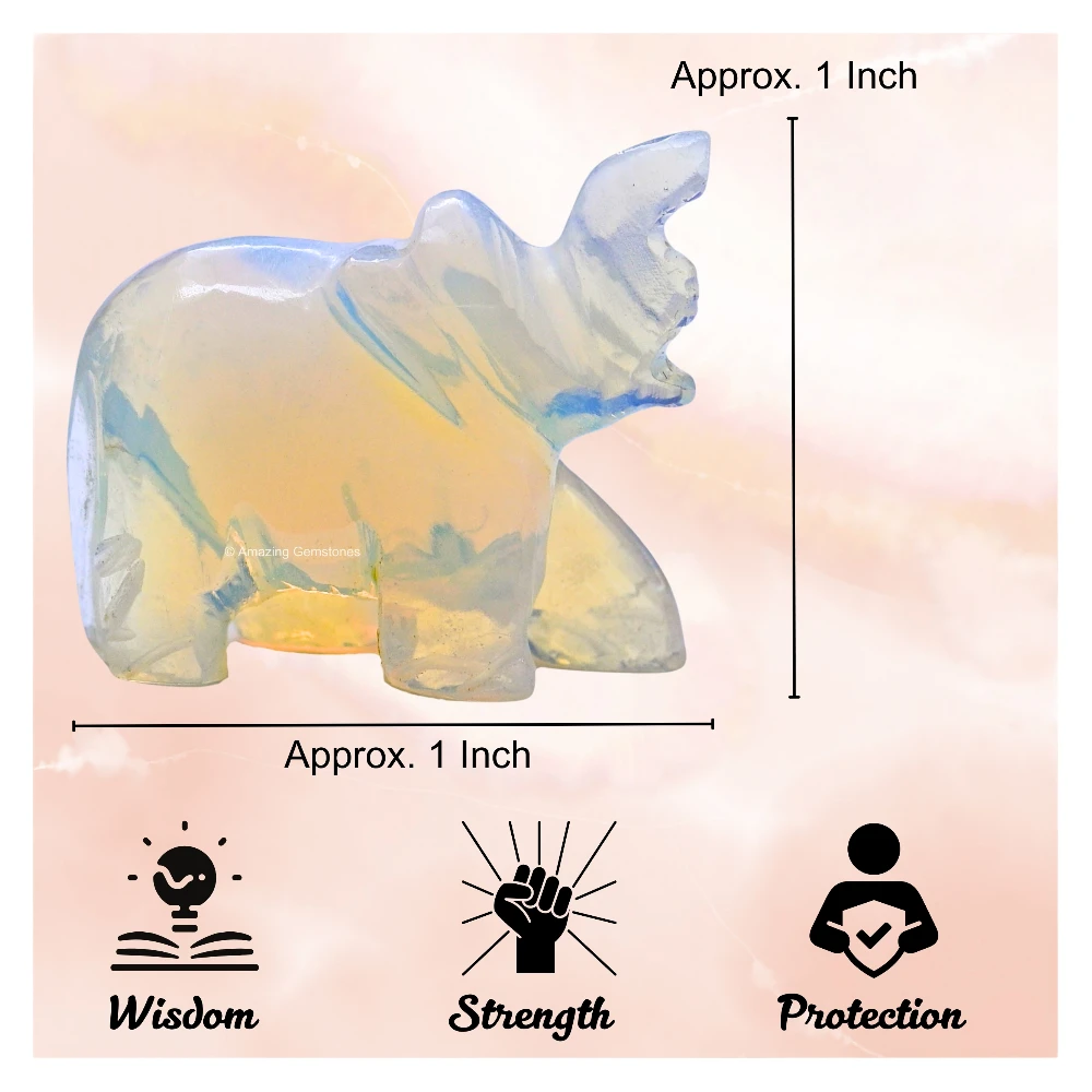 Opalite Mini Elephant Crystal Figurine