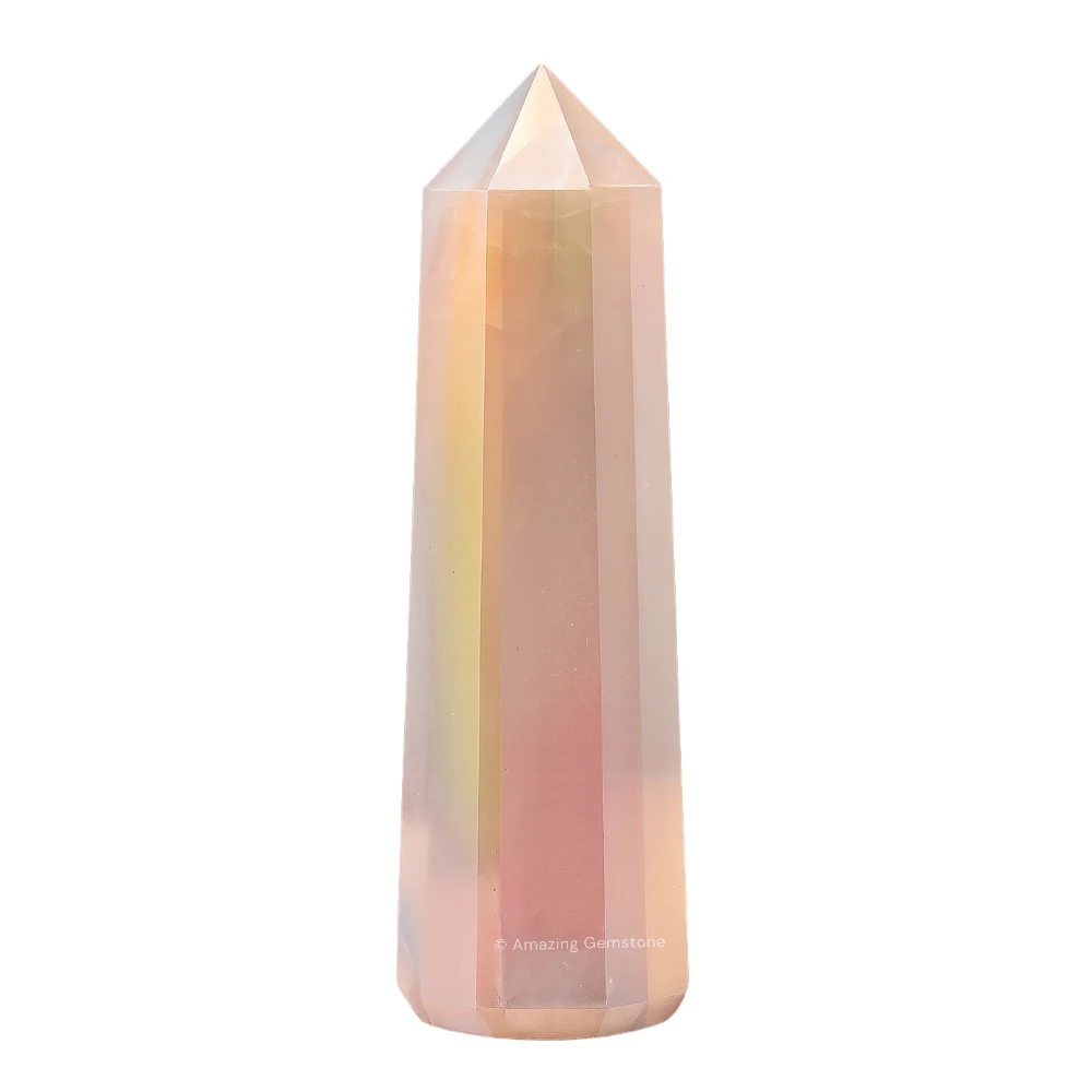 Angel Aura Rose Quartz Tower (3" to 4" inch)