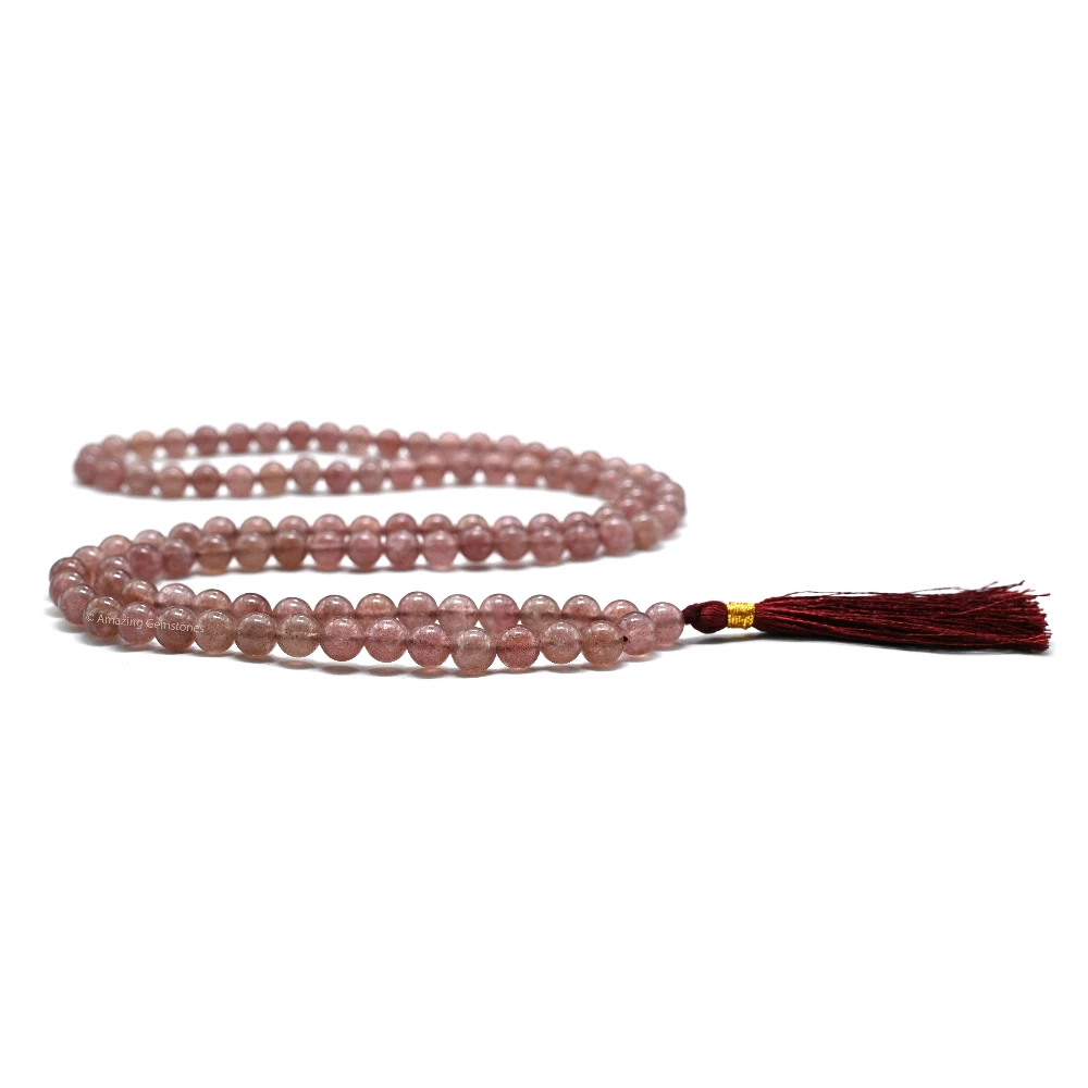 Strawberry Quartz Mala (Without Knot)