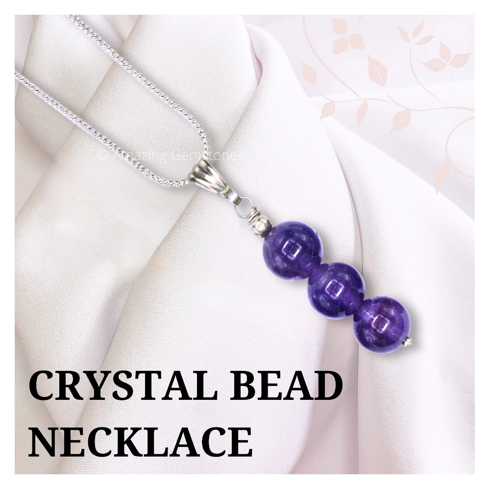 Amethyst Bead Pendant (Silver)