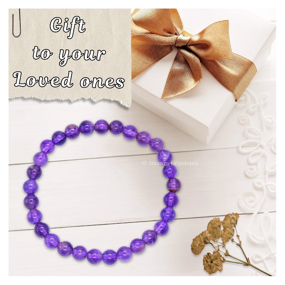 Amethyst Healing Crystal Bracelets - 6mm Beads