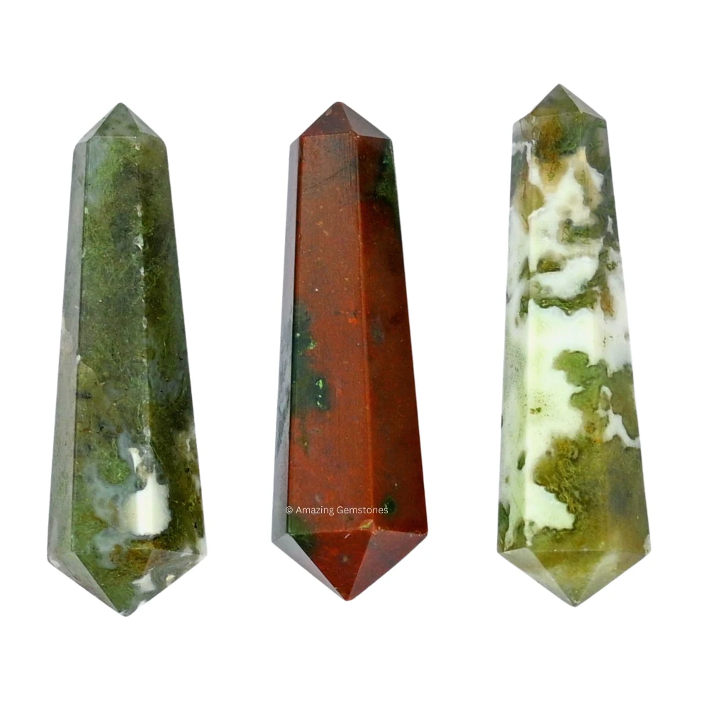 Fancy Jasper Pencil Points (Double Terminated) (Set of 3)