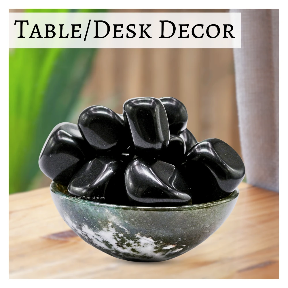 Tumbled Black Obsidian Stone Crystals (1000+ Carats)