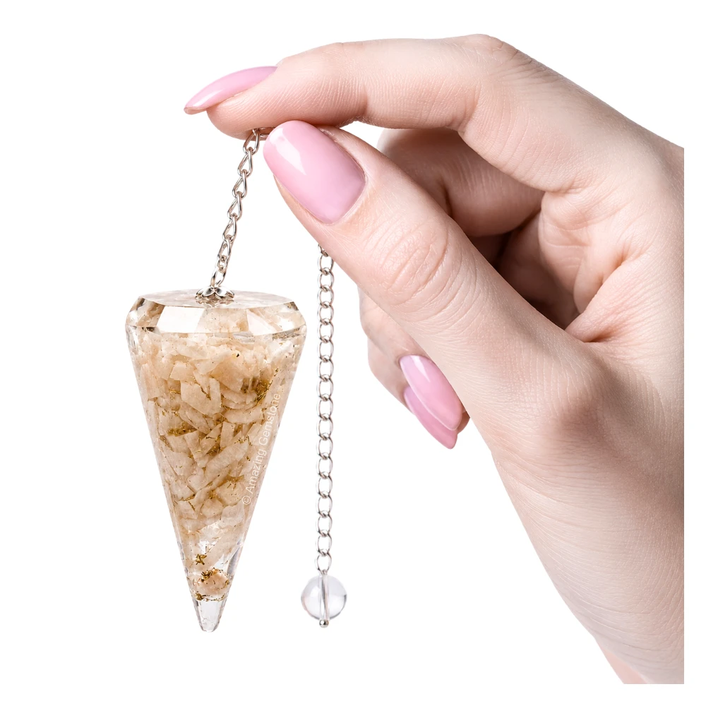 Cream Moonstone Orgone Pendulum