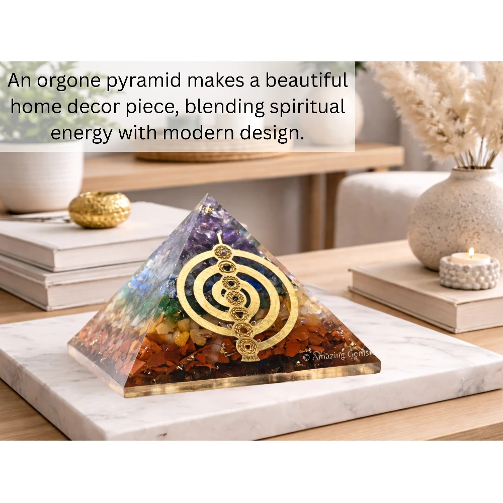 Natural Chakra Orgone Pyramid - Chakra Reiki