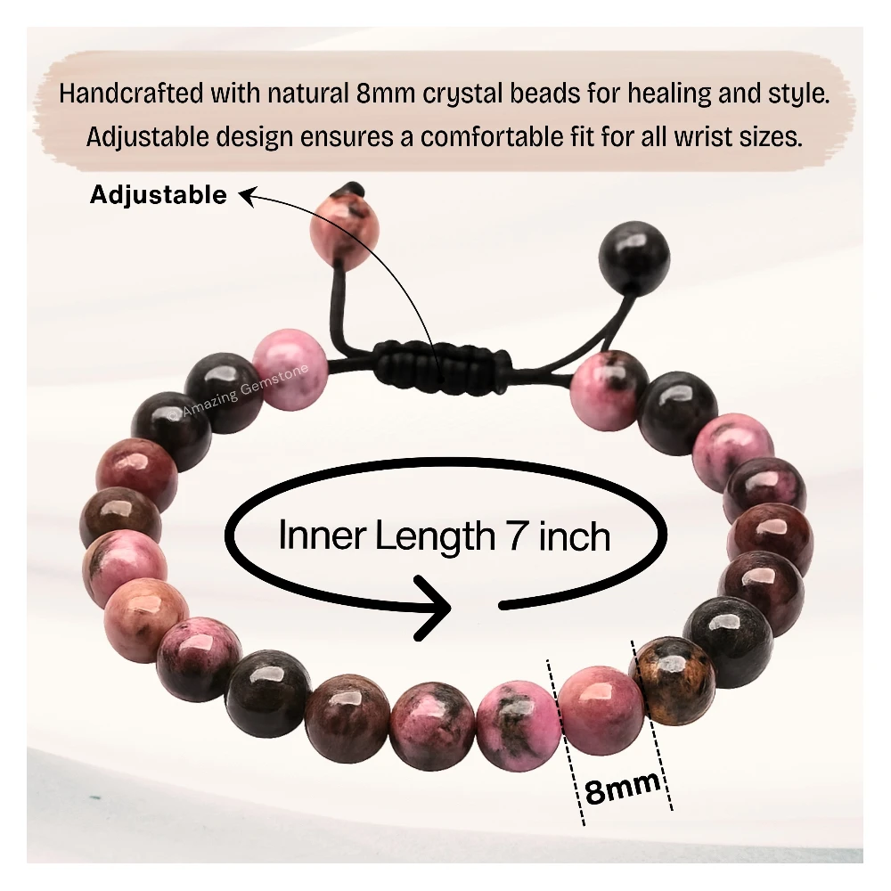 Rhodonite Bracelet (Adjustable)