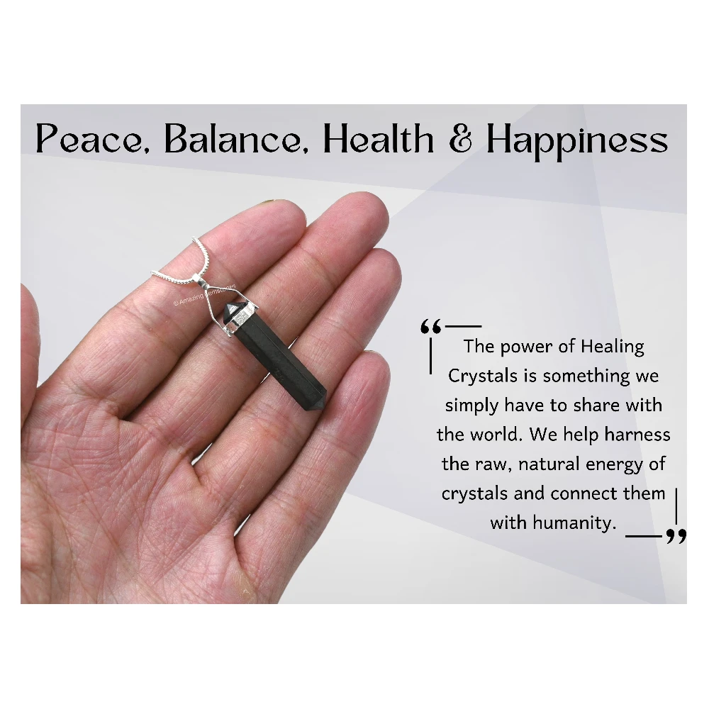 Black Obsidian Necklace - Double Point Pencil (Silver)