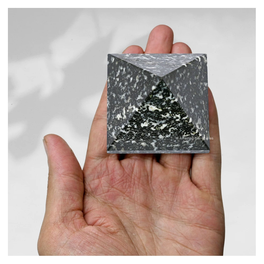 Black and White Tourmaline Pyramid (2 Inch)