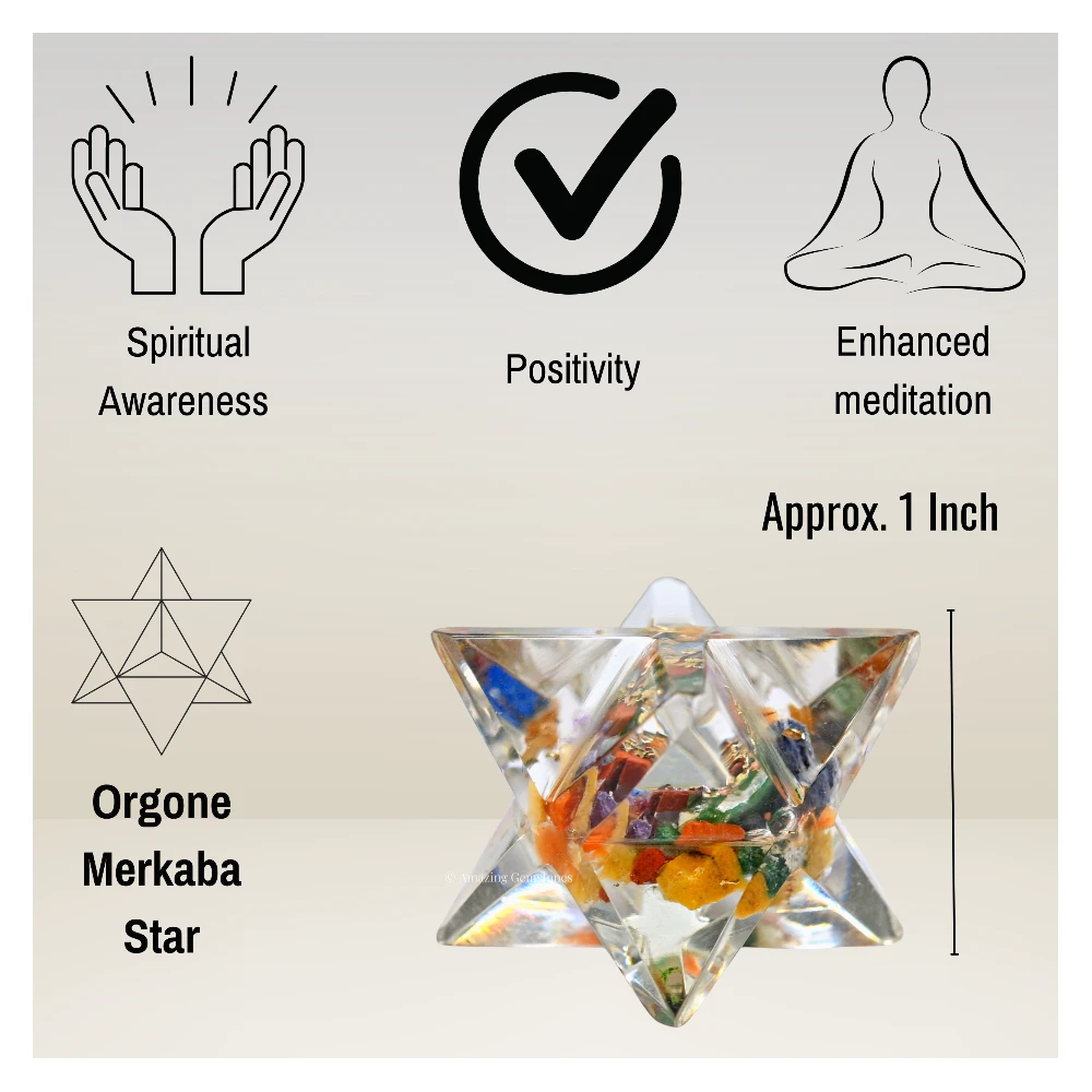 Mix Chakra Orgone Merkaba - 1 Inch