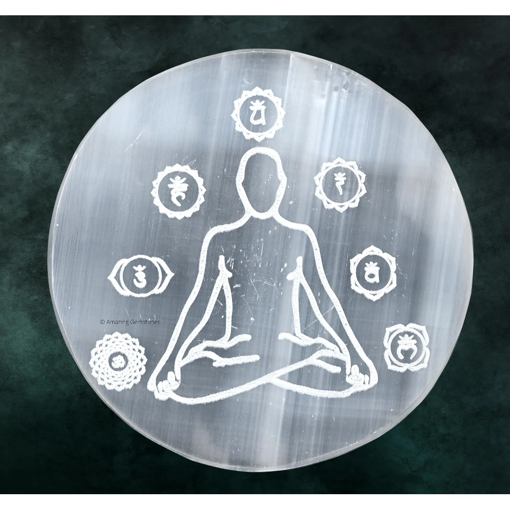 Selenite Charging Plate for Crystals - Buddha (3 Inch)