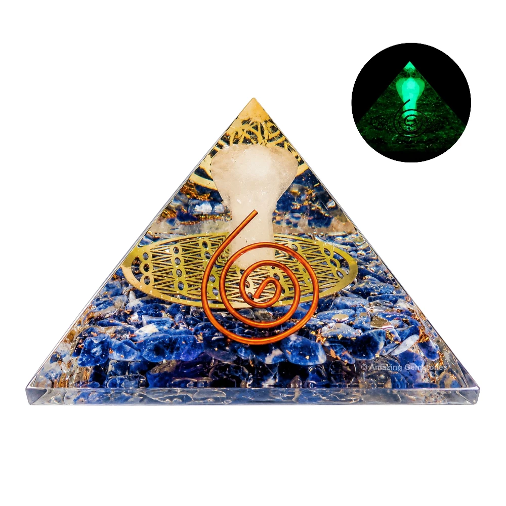 Sodalite Orgone Pyramid - Angel Glow in Dark