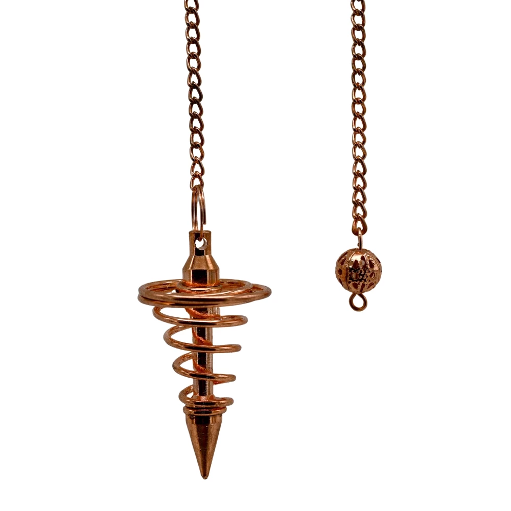 Copper Metal Pendulum - Rose Gold Vortex Spiral Twisted (MP09)