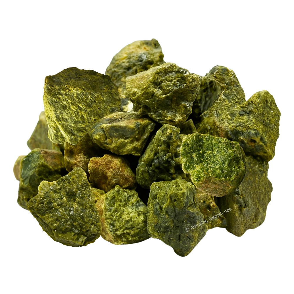 Green Tourmaline with Matrix Raw Crystals (5 Pieces)