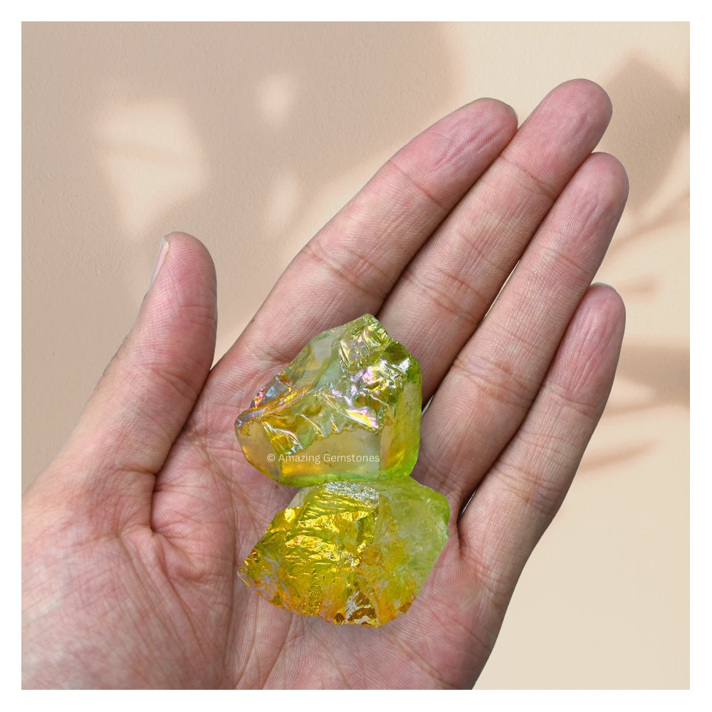 Tangerine Apple Aura Quartz Raw Crystals (5 Pieces)
