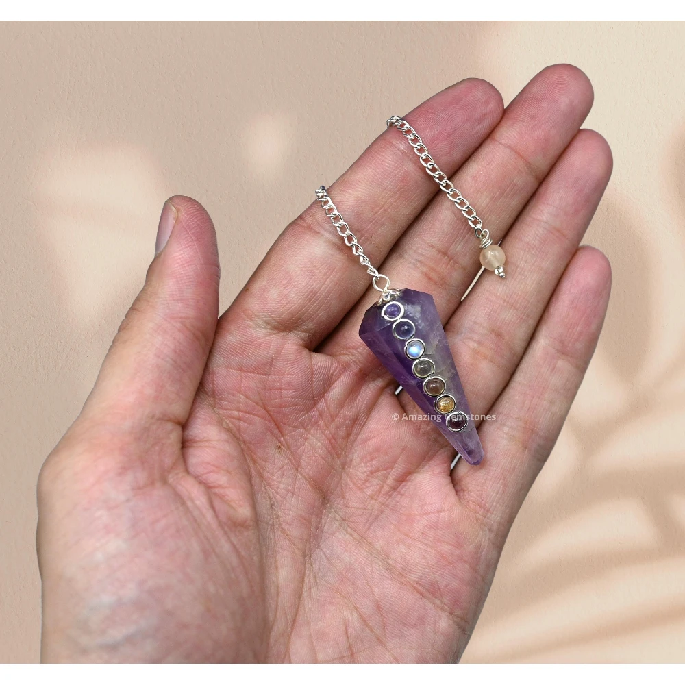 Amethyst Chakra Crystal Pendulum