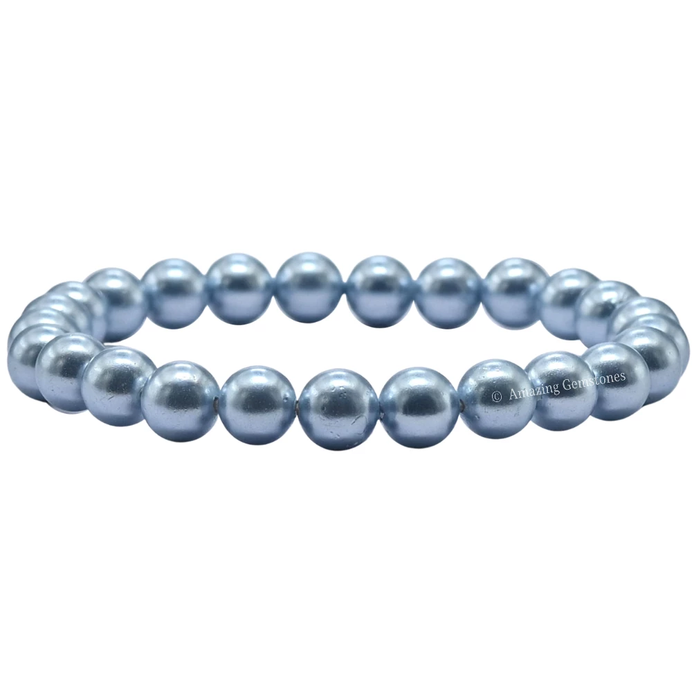 Light Blue Pearl Bracelet (Strechable)