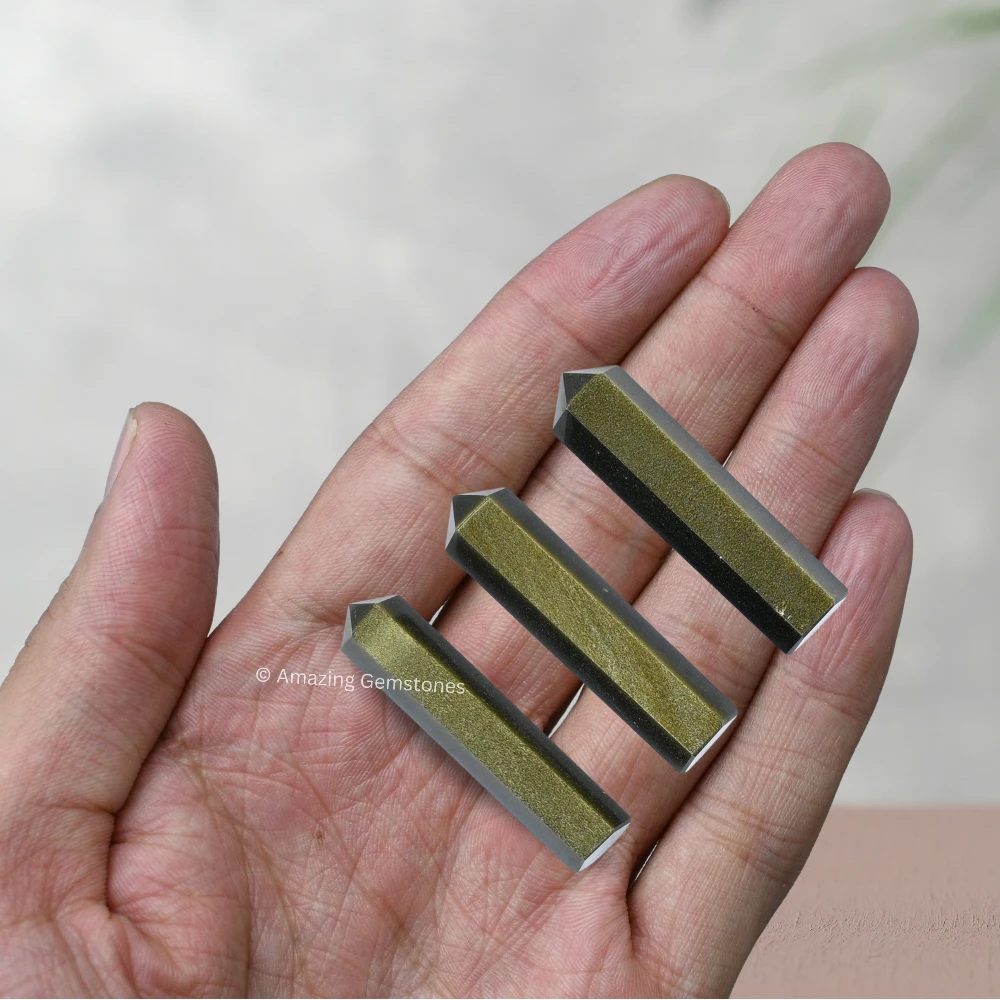 Gold Sheen Obsidian Pencil Points (Set of 10)