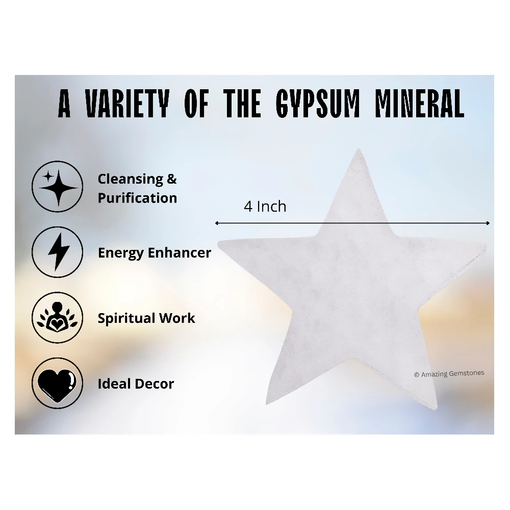 Selenite Charging Plate - Star (4 Inch)