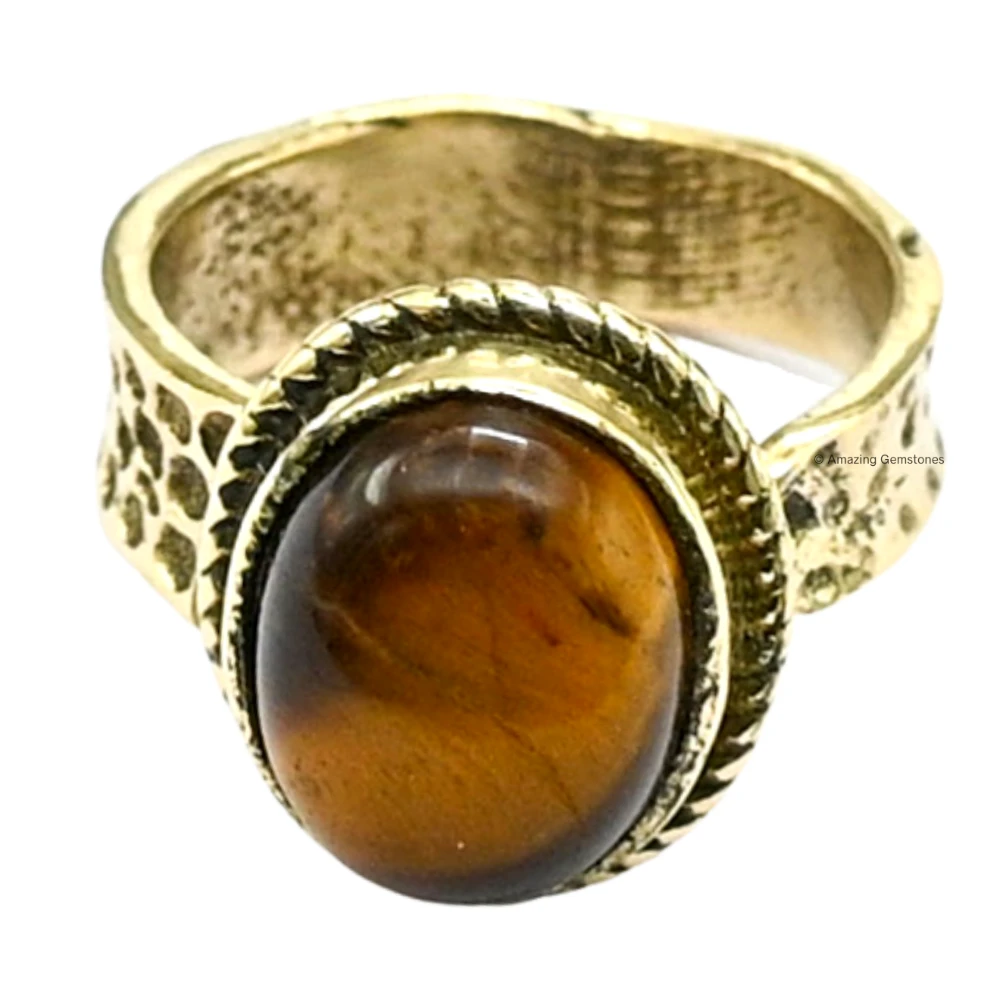 Tiger Eye Crystal Ring (Gold)