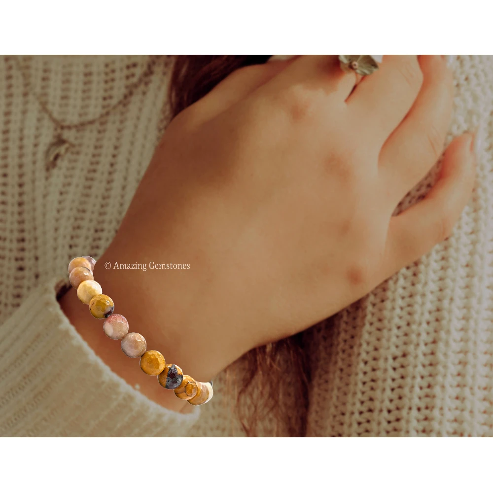 Mookaite Jasper Bracelet (Faceted) (Stretchable)