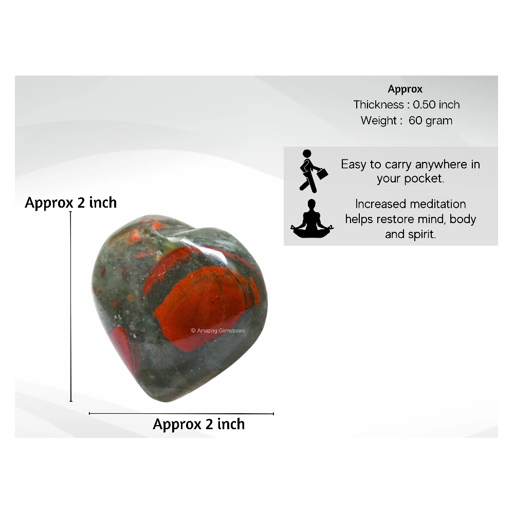 African Bloodstone Heart