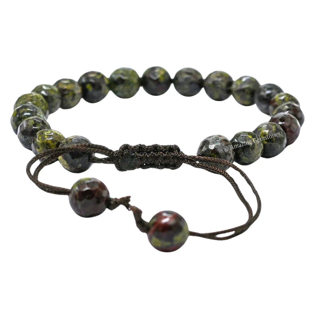 Dragon Bloodstone Bracelet (Faceted) (Adjustable)