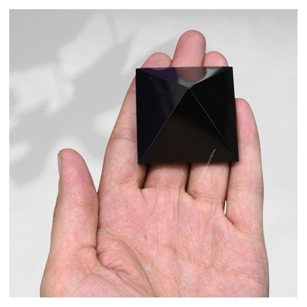 Black Agate Pyramid (2 Inch)