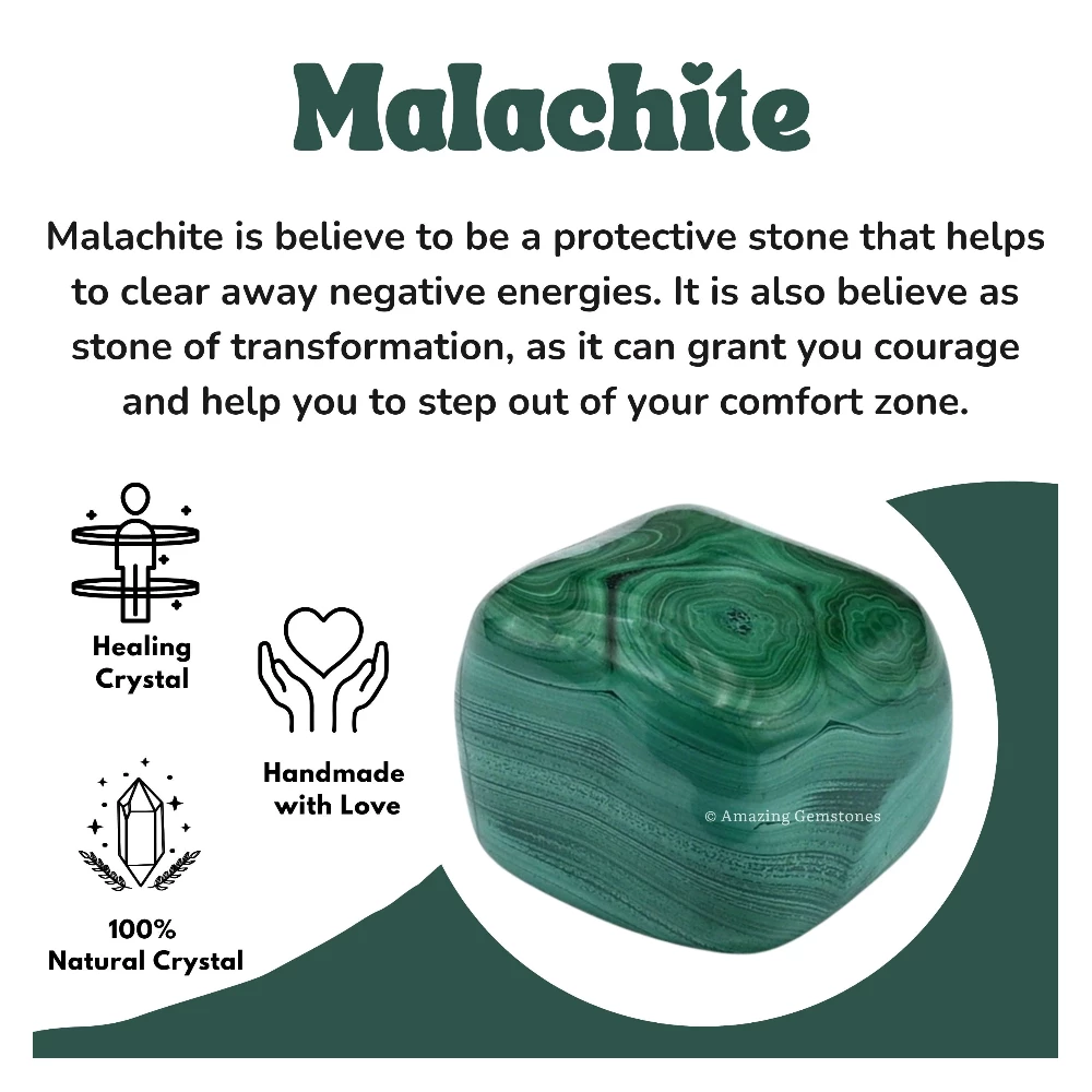 Tumbled Malachite Crystals Stones (1 oz)