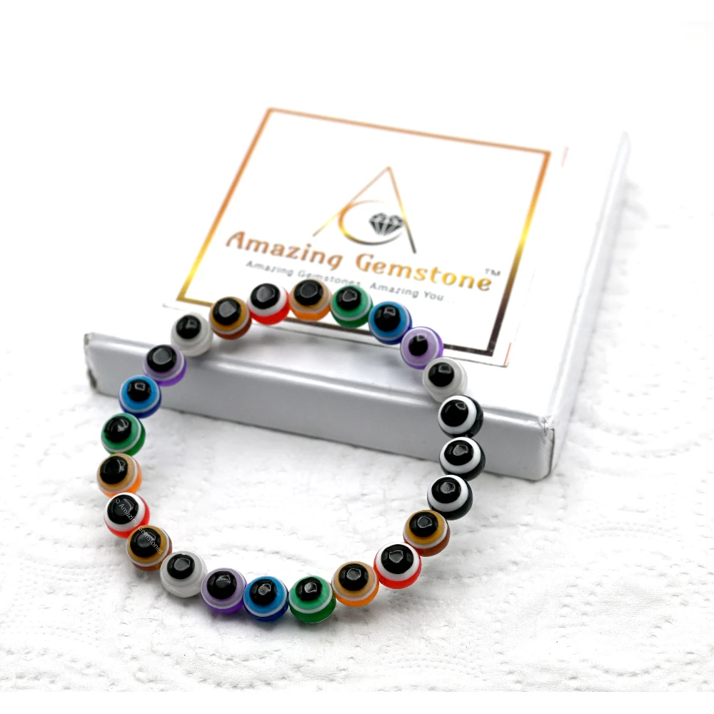 Multi Evil Eye Bracelet (1 By 1 Beads)