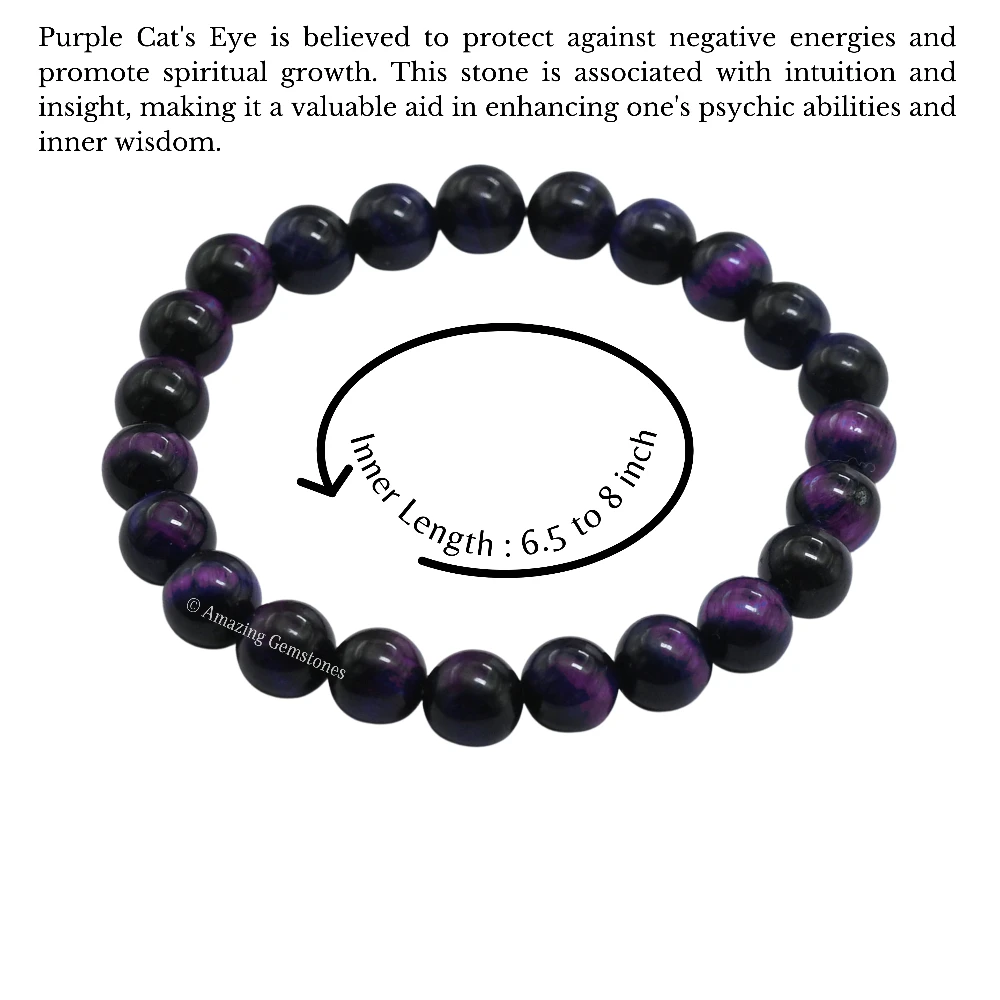Purple Cats Eye Bracelet (Stretchable)