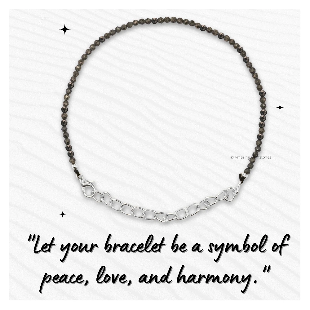 Pyrite Crystal Bracelet - 2mm Faceted Bead (Silver)