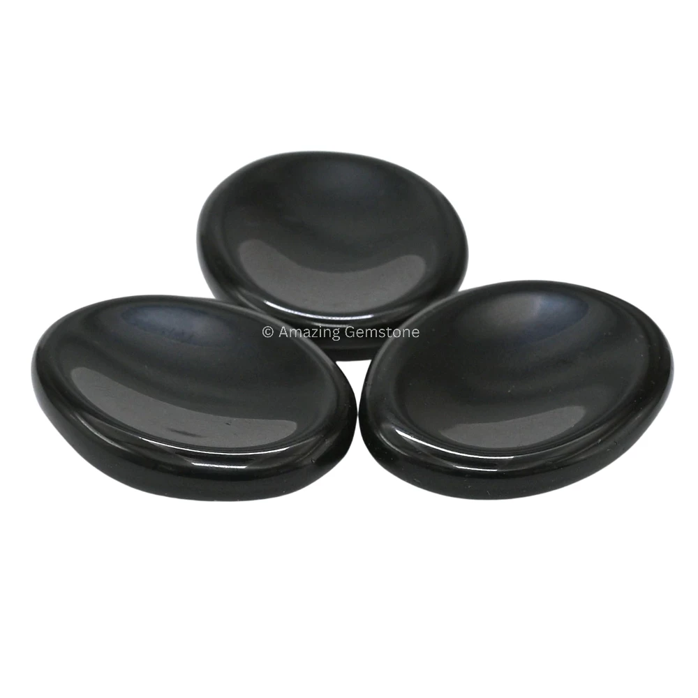 Black Agate Worry Stone