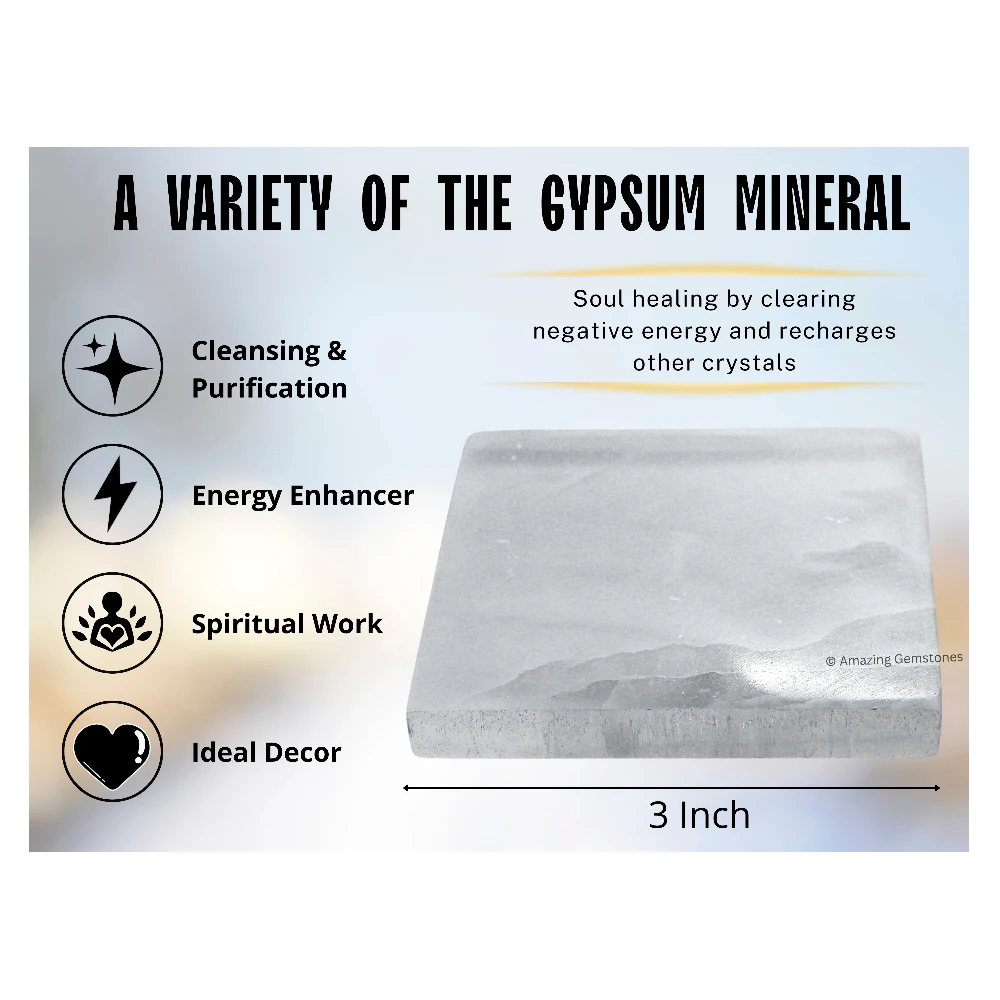 Selenite Charging Plate - Square (3 Inch)