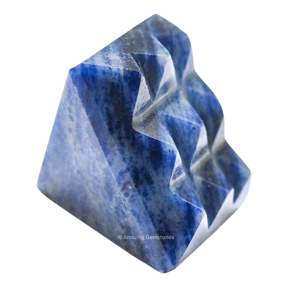 Sodalite Lemurian Pyramid - Under 9 Pyramid Plate