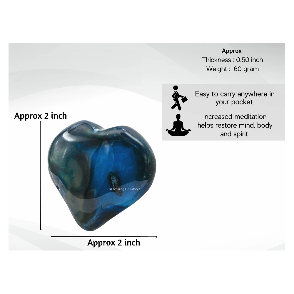 Blue Onyx Agate Heart