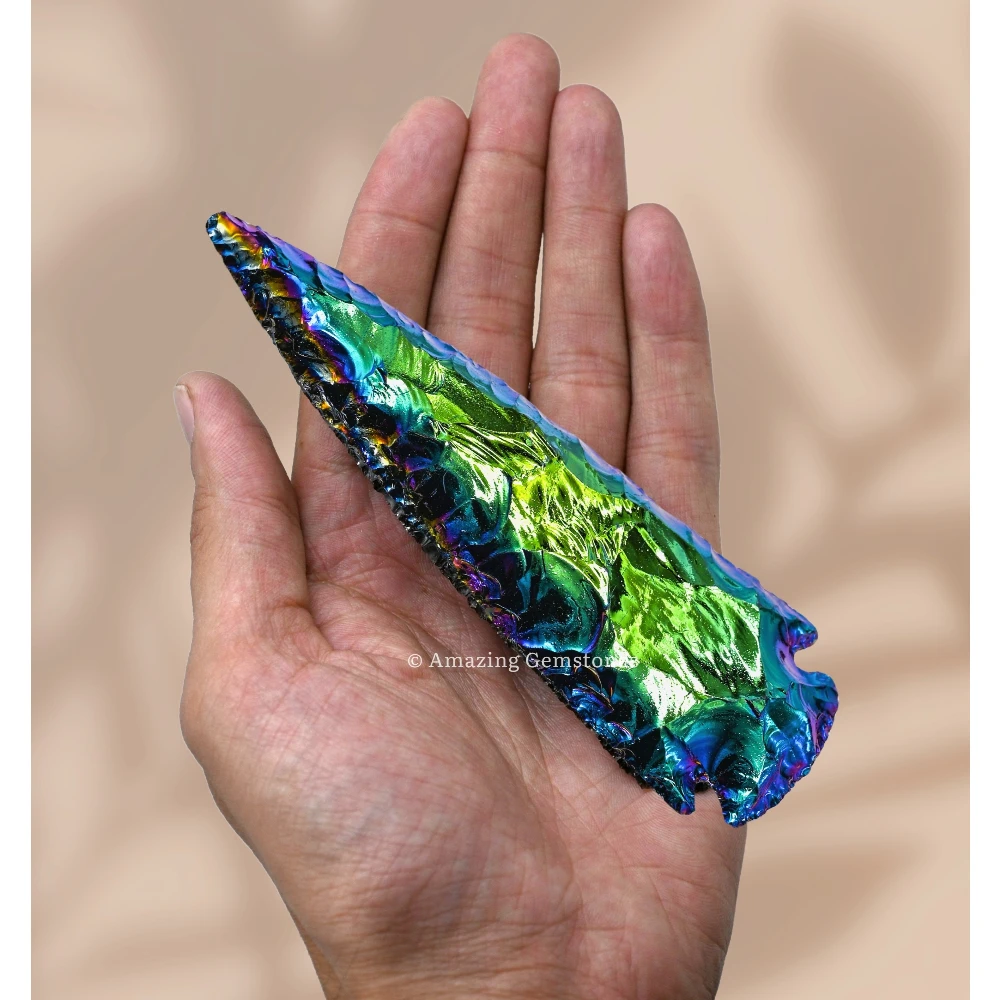 Titanium Aura Quartz Crystal Arrowhead - 4" to 5"