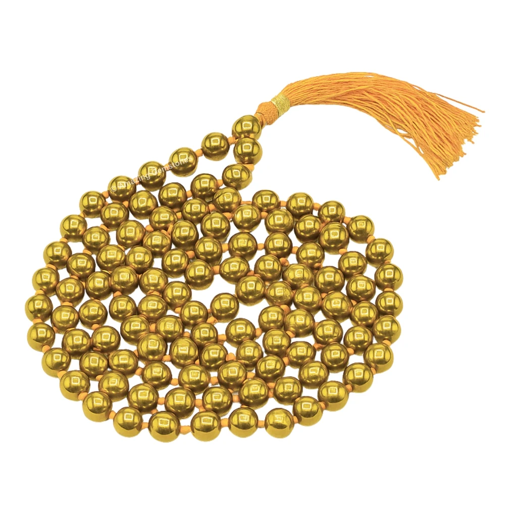 Golden Hematite Mala (Hand Knotted)