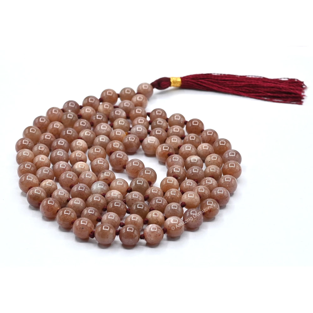 Sunstone Mala (Hand Knotted)