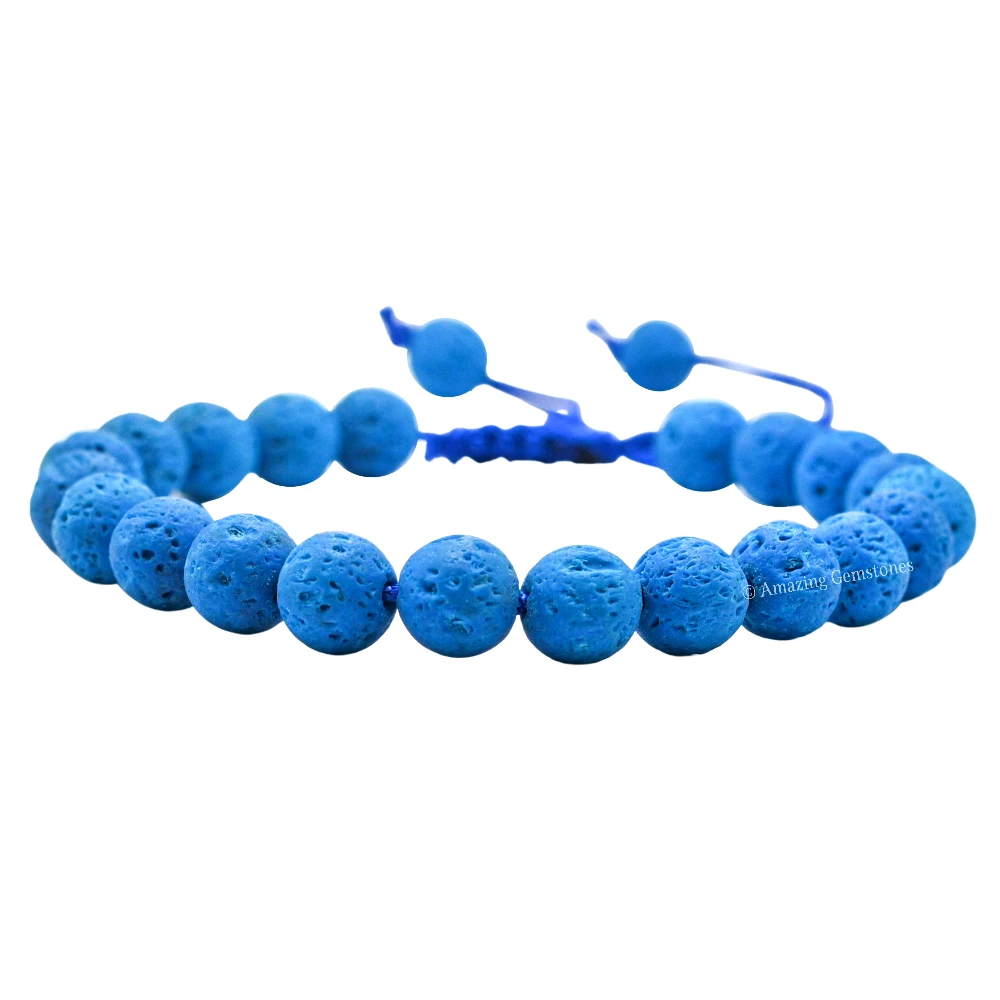 Blue Lava Stone Bracelet (Adjustable)