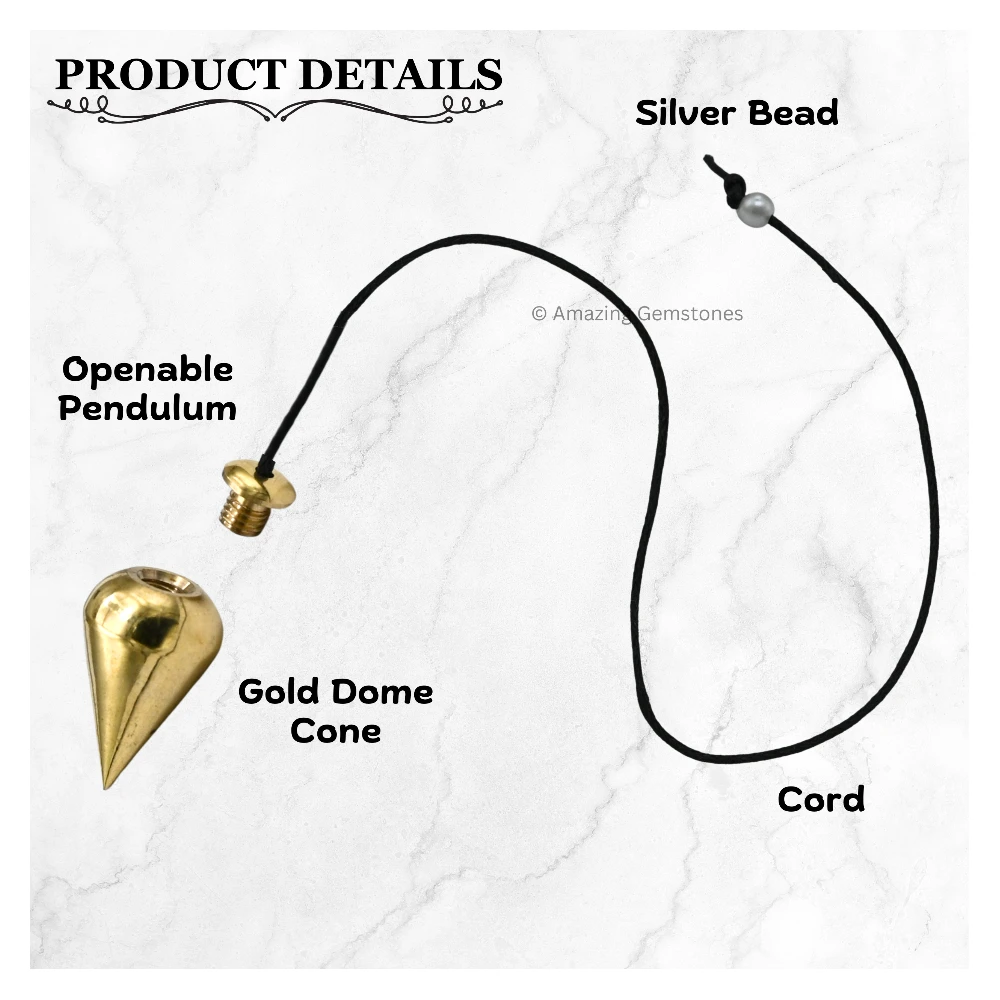 Copper Metal Pendulum - Gold Dome Cone (MP87)