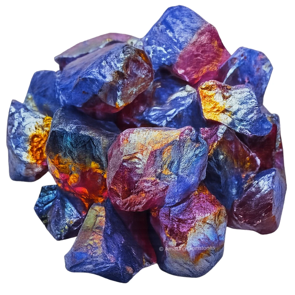 Ruby-Tanzine Aura Quartz Raw Crystals (1 LB)