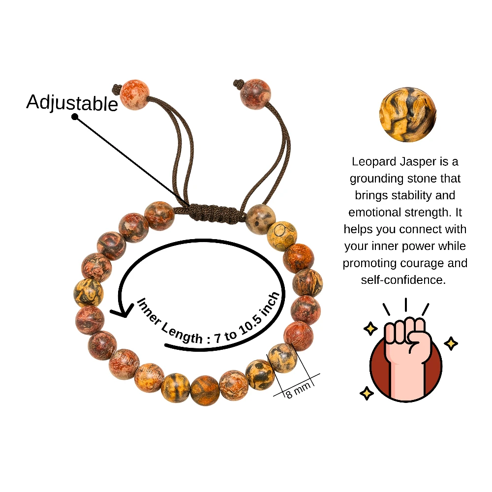 Leopard Jasper Bracelet (Adjustable)