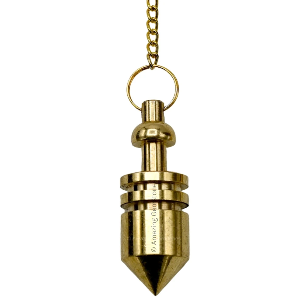 Copper Metal Pendulum - Gold Bullet with 2 Rings (MP49)