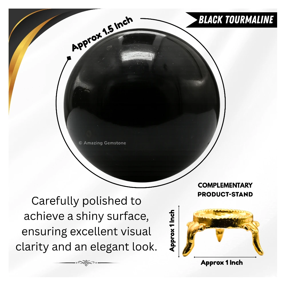 Black Tourmaline Sphere (1.5 inch)