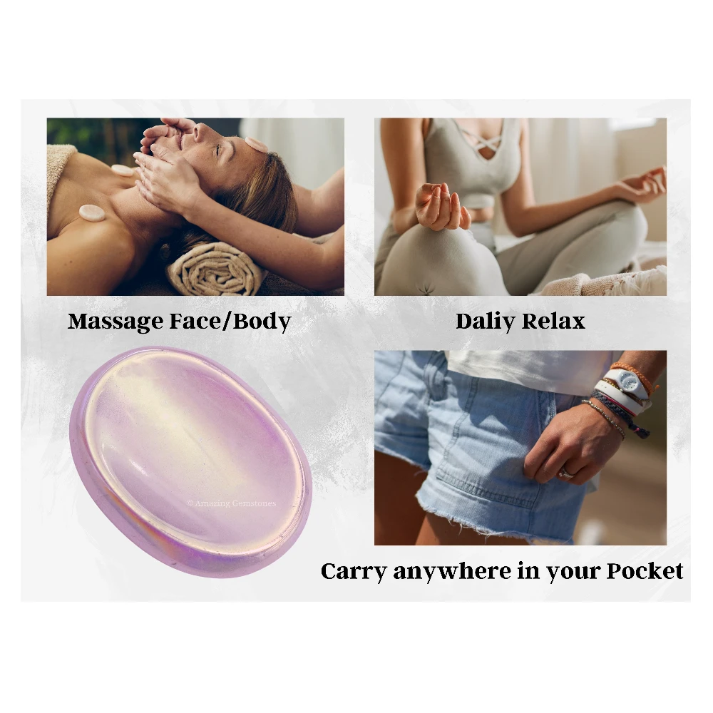 Angel Aura Rose Quartz Worry Stone