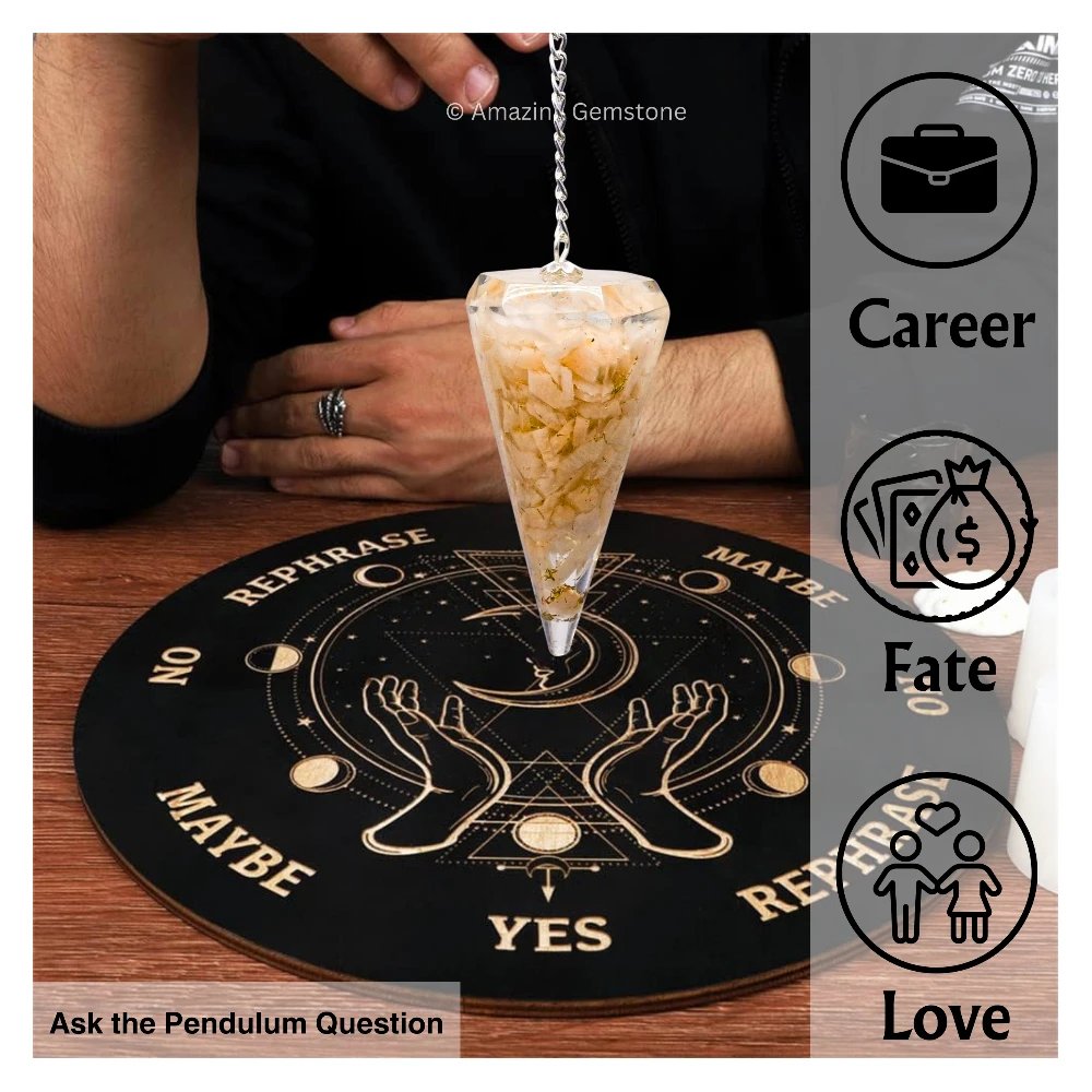 Cream Moonstone Orgone Pendulum